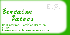 bertalan patocs business card